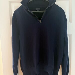 J. Crew Blue Zip Up Sweater Classic Knit